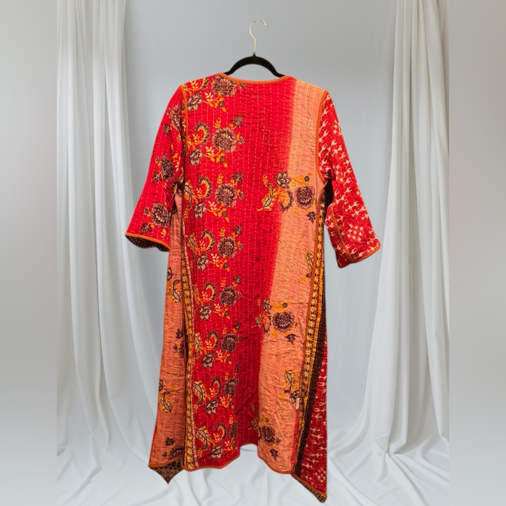 KANTHA Fitted Long 3/4 Sleeve Cardigan ITEM 132 Reversible Handmade OOAK - Picture 8 of 11